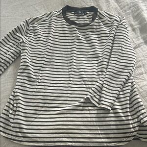 Pomander Place chocolate & White Striped 3/4 sleeve